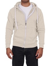 New Mens Plain Fleece Zip Up