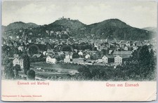 Artistic Vintage Postcard Eisenach Wartburg Germany Town City