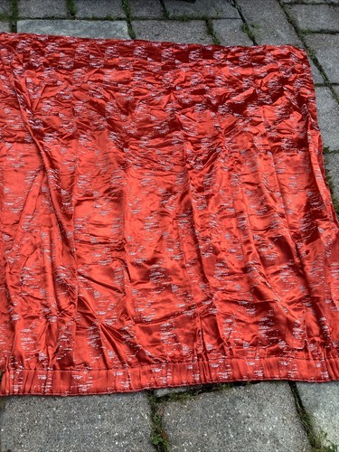 Unlined curtains red colour - red,