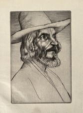 Rare Drypoint Etching Portrait By William Strang. Antique Original.