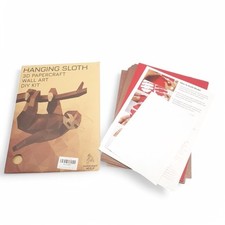 Papercraft World Hanging Sloth 3D Papercraft Wall Art DIY Kit Complete Preloved