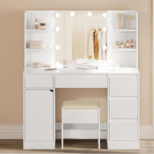 Vanity desk with stool - vanity,