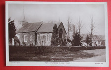 Old ESSEX RPPC postcard WILLINGALE 2 CHURCHES IN ONE YARD Essex Real Photo