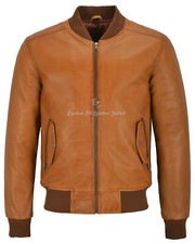 70'S Men's Leather Jacket Tan