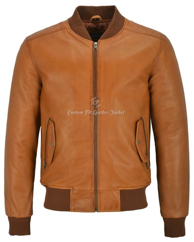 Men leather jacket - men's,