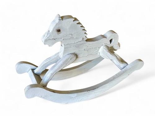 Vintage rocking horse - , white