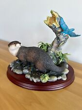 Large Border Fine Arts Otter & Kingfisher by Ayres B0986. Very Collectible!