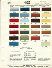 1975 FORD MUSTANG MAVERICK TORINO GRANADA PINTO RANCHERO PAINT CHIPS (R-M & PPG)