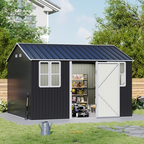 12x10ft metal garden shed apex - 12x10ft,