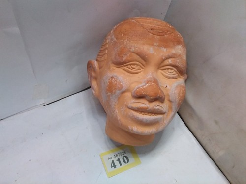 Terracotta head planter - terracotta,