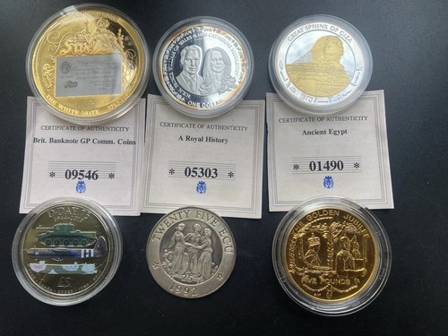 Six commemorative coins - commemorative,