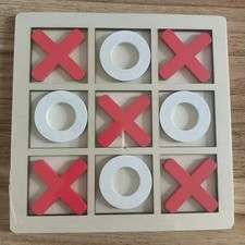 Wooden Noughts & Crosses Game