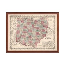 Old Map of Ohio 1861 - Vintage