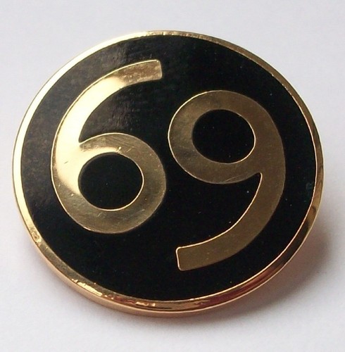 Enamel lapel pin - 69, badge