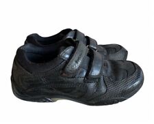 Hush Puppies Jezza Jnr Boys Comfort Touch Fasten Shoes School Black UK 1.5