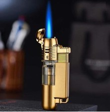 Straight Jet Gas Flashlight Lighter Windproof Cigar Drill Lighter Smoking Chill