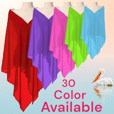 Casual Fancy Top Chiffon color Lonn Poncho Shrug Tribal Dance Thanksgiving C50