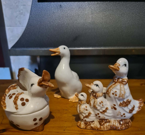 Vintage ceramic geese set - geese,