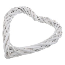 Wicker Heart Wreath White