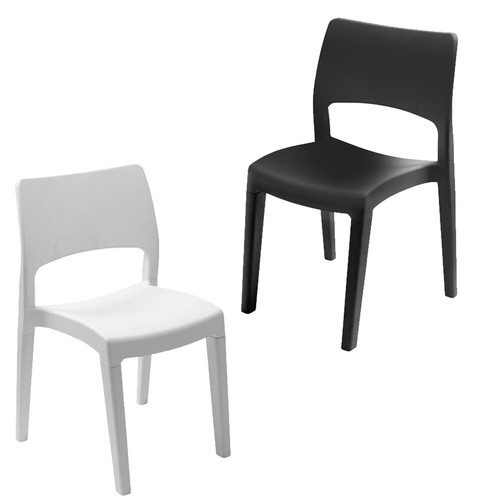 White black stackable - black, plastic