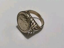 Vintage English St. Christopher 14ct Gold on Sterling 925 Silver Size UK U/US 10