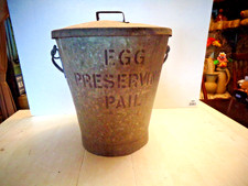 Vintage WW 2 Egg Preserver Galvanised Bucket With Lid