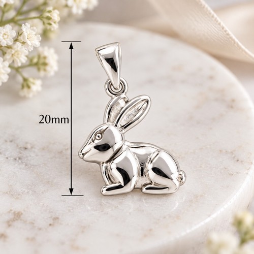 Sterling silver rabbit pendant - sterling,