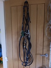 Polo Bridle. 5" Ported Pelham. 1 Pair Of Reins. Polo Standing Martingale. Brown
