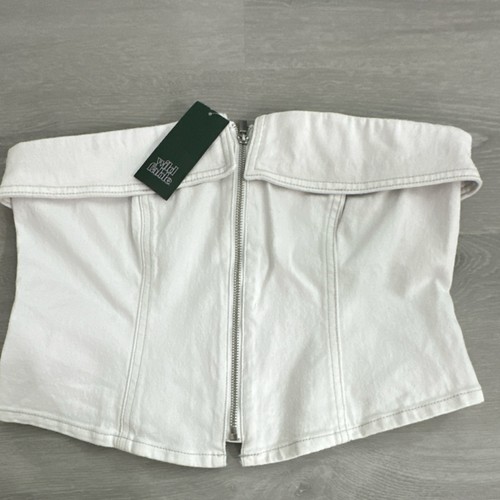 Wild fable white denim zip - denim,