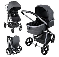 Mobiclinic 2-in-1 Stroller |Ultra Compact Folding |Single Lever - Grey
