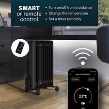 Princess Smart Oil-Filled Radiator Portable Electric Black LED Display Timer 2kW