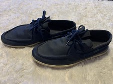 Lacoste Men’s Deck Boat Shoes Size 8 Navy Blue Leather