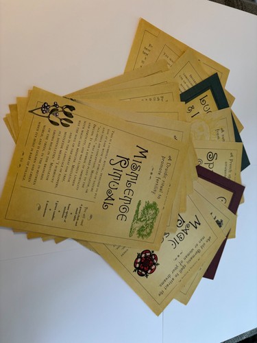 Vintage style spell pages - 15,