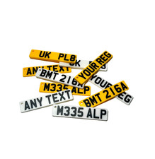 Customisable License Number Reg Plate Keyring-JDM-Motorbike-Hex-Standard-Vintage