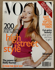 Vintage Vogue magazine UK: April 1996 - Kate MOSS, Mario TESTINO VGC