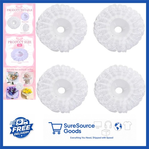 White lace bouquet clip 4pcs - white,