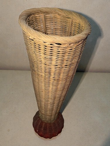 Vintage wicker umbrella stand - wicker,