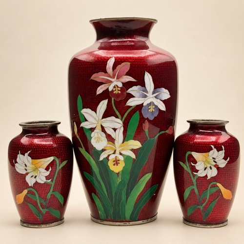 Japanese ginbari enamel vase - japanese,
