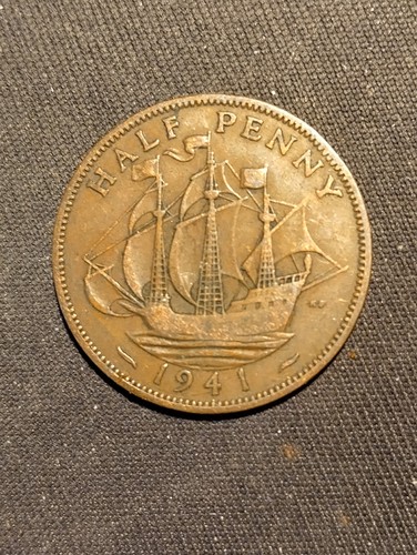 King george old halfpenny - george,