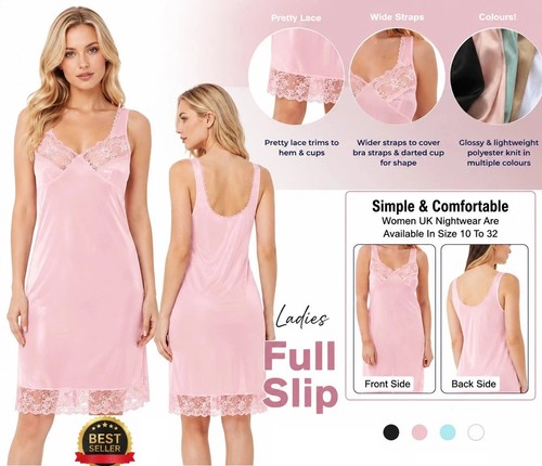 Ladies wide strap nightdress - ladies,
