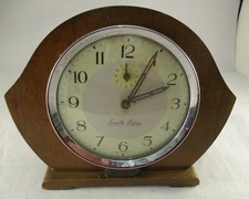 Vintage Retro Smiths Wind Up Alarm Mantle Clock - Gt Britain - Great Project 