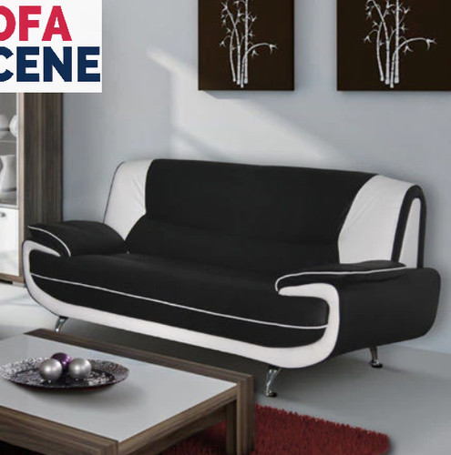 Black white palermo sofa 2 - black,