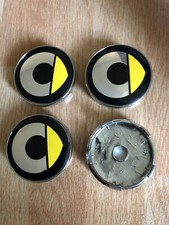 4X Smart Car Wheel Centre Cap Hub Center Caps 60mm 6.0cm Silver / Yellow UK