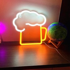 Neon Beer Signs Yellow White