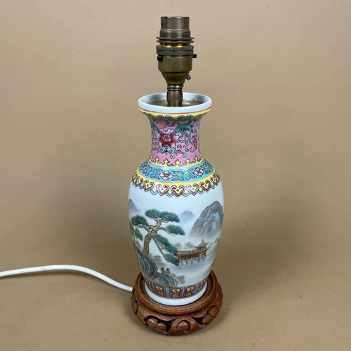 Oriental ceramic lamp - oriental, light