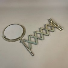 Vintage Brass Accordion Wall Mirror Extending Scissor Arm Industrial 1950/60s