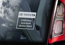 Toyota CAN-BUS Anti-Theft Device Fitted Car Sticker, Security Window Decal V01WB