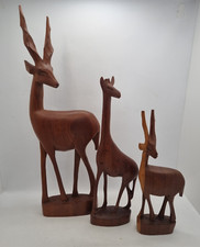 3 Vintage Wooden African