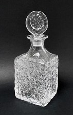 WHITEFRIARS GLACIER CRYSTAL DECANTER BOTTLE MID CENTURY MODERN BRITISH ART GLASS