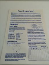 Stockmarket Board Game Instructions - 1987 (884)